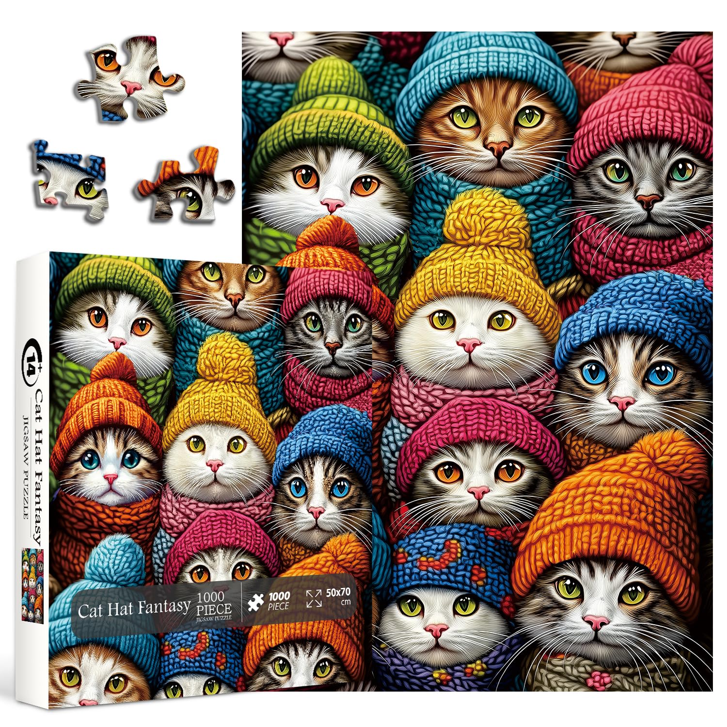Amazon.com: Winter Cat Puzzles for Adults 1000 Pieces, Funny